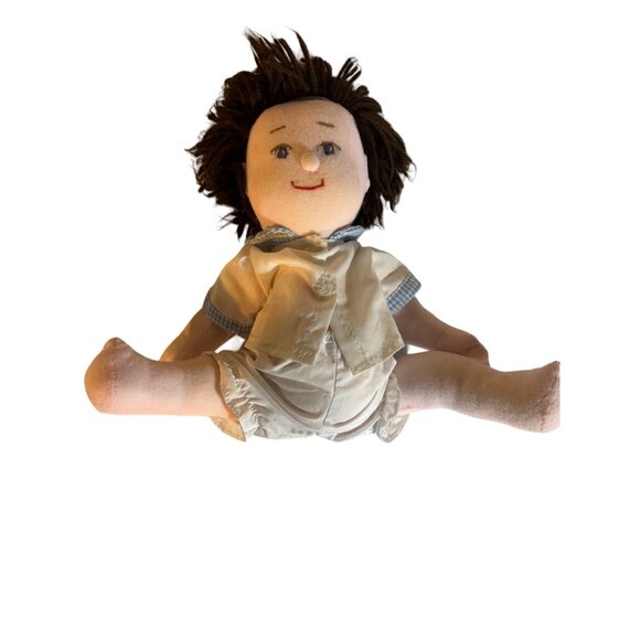 Handmade Cloth Rag Dolls Boy Girl Pair Moveable Arms Legs Vintage 1980s Creepy - Picture 7 of 7